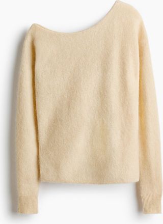 H&M One-Shoulder-Pullover aus Alpakamix - Yellow