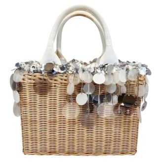 Prada Pre-owned Handbags, female, Beige, Size: ONE SIZE Pre-owned Wicker Leather Handbag