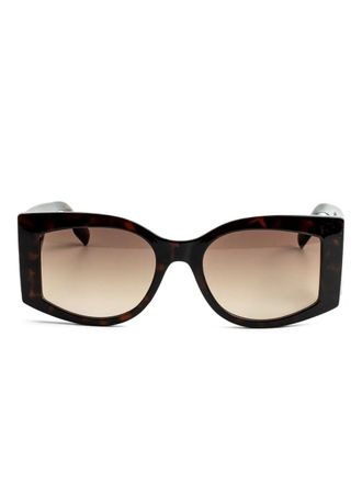 Karl Lagerfeld logo-print sunglasses - women - Acetate - 53 - Brown