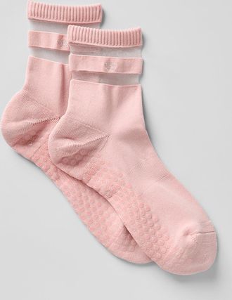 Alo | Womens Pulse Grip Socks in Pink Quartz, Size: S/M (5-7.5)