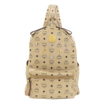 MCM Mcm Beige Pvc Backpack (Pre-Owned)