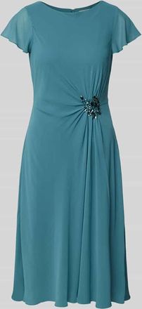 Christian Berg Cocktail Cocktailkleid mit Ziersteinbesatz in Smaragd Melange, Größe 36