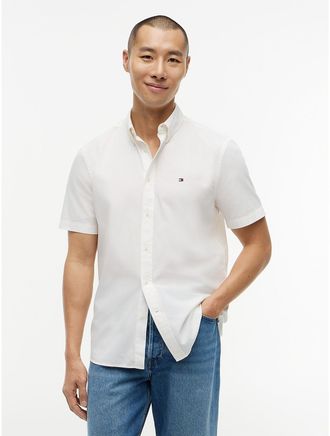 Tommy Hilfiger Mens Regular Fit Garment-Dyed Shirt - White - XXL