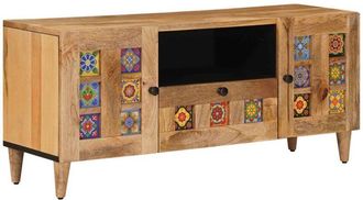 vidaXL TV Cabinet Natural 105 x 33.5 x 46 cm Solid Mango Wood vidaXL