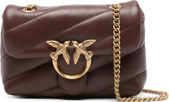 Pinko Love gewatteerde schoudertas met ketting - Bruin