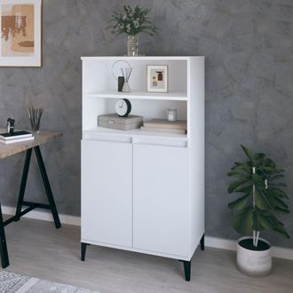 vidaXL Aparador Alto Madera Contrachapada Blanco 60x36x110 Cm Vidaxl