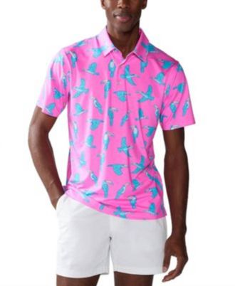 Chubbies The Toucan Do It Performance Polo 2.0 In Pink/blue