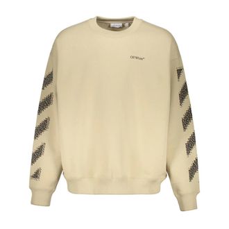 Off-white Sweatshirts, male, Beige, S, Logo Crewneck Sweatshirt