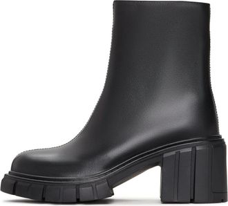 Cesare Gaspari Dynamische Chunky Haklaarzen Gio - Zwart - Dames - Laarzen met Hak - Zwart - 40 EU - Leer - Schoenen