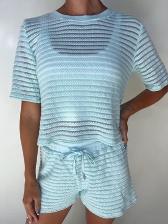La Made Nights In The City Stripe Tee In Mint