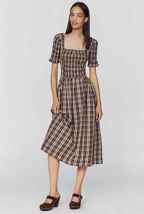 Damson Madder Emmy Shirred Midi Dress