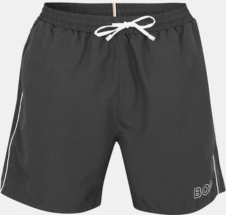 HUGO BOSS Mens Solid Patterned Starfish Swim Short - Black - Size: 33/32/32