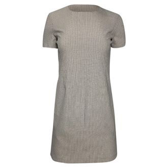Theory Plaid Mini Dress in Beige Viscose