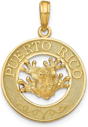 Diamond2Deal 14k Yellow Gold PUERTO RICO with Frog Pendant
