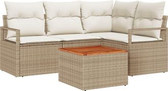 vidaXL Vidaxl - Garden Sofa Set 5 pcs Beige, white
