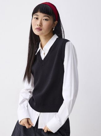 Twik Womens Fine-knit V-neck sweater vest