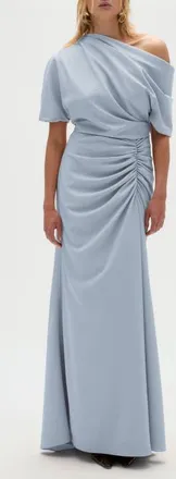 Amsale Pebble Crepe Slouch Dress in Ice at Nordstrom, Size 14
