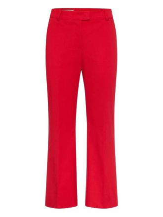 Maison Common pressed-crease trousers - women - Cotton/Elastane/Polyamide - 42 - Red