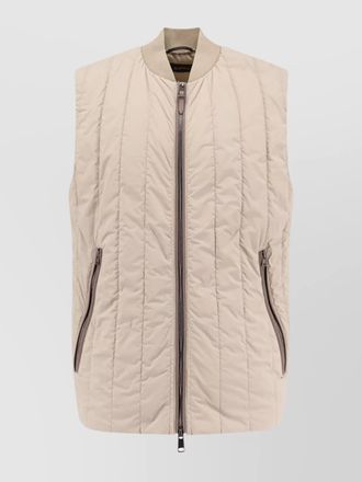 HUGO BOSS quilted sleeveless jacket zip pockets