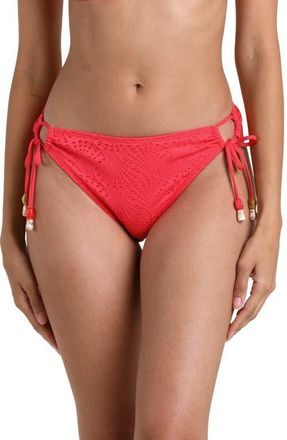 La Blanca Shellbound Side Tie Bikini Bottoms in Guava at Nordstrom, Size 16