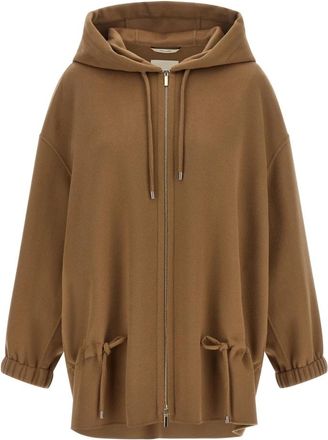 Max Mara Smm Adriana Jas - Dames - Vesten met rits - Bruin - XS - Wol - Hoodies & sweatvesten