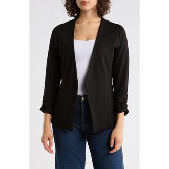 Tart Irene Ruched Sleeve Open Front Blazer in Black at Nordstrom Rack, Size X-Small