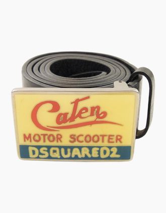 Dsquared2 Mens Dsquared2 Rectangular Buckle Motor Scooter Belt Black - Size: 115
