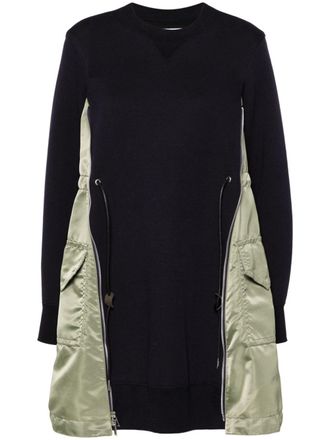 sacai panelled mini dress - Blue