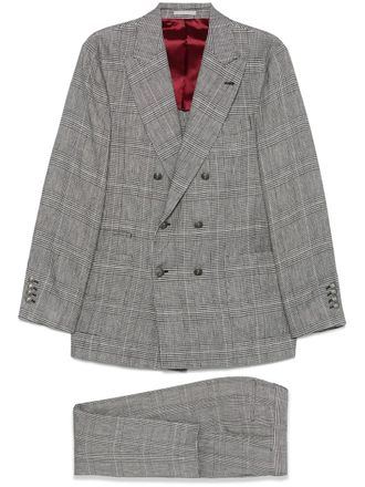 Brunello Cucinelli Geruit pak - Grijs