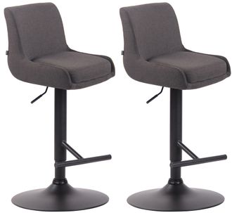 Clp Clp - Set De 2 Taburetes Club En Tela Gris Oscuro Negro