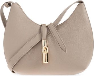 Furla Goccia Schoudertas S - Dames - Schoudertassen - Grijs - ONE Size - Leer - Tassen