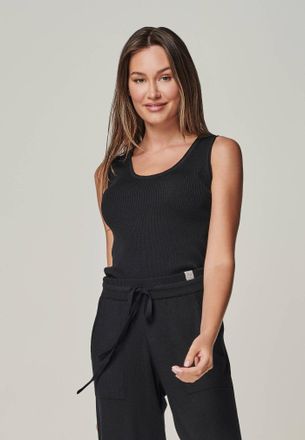 You Look Perfect TOP BLOSSOM - geripptes Merino Top mit Rundhals