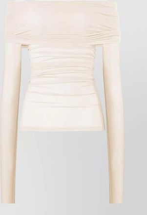 Wolford sheer off-shoulder long-sleeve top