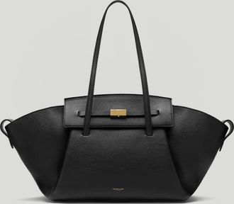 DeMellier The Brooklyn in Black Small Grain Leather Tote & Work bag