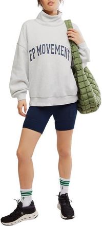 Free People FP Movement Victory Sweatshirt & Shorts Set in Heather Grey/midnigh at Nordstrom, Size Large