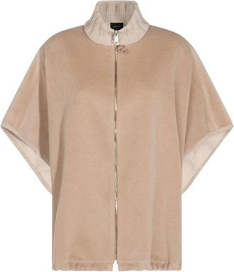 Fabiana Filippi Cape in misto cashmere con collo alto - - Jackets - Donna - Beige - S