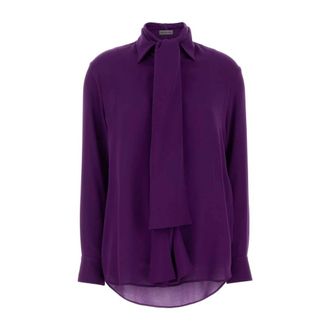 Balenciaga Dames, Blouses & Shirts, Paars, Maat: XS Zijde