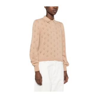 Twinset Truien & Vesten, Dames, Bruin, M, Katoen, Round-Neck Truien