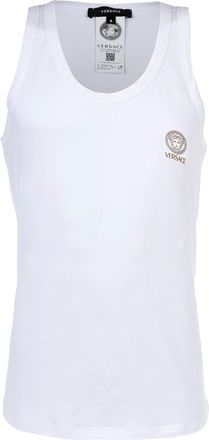 Versace T-Shirt Lange Mouwen Ronde Hals Jersey Topeka Bi-Stretch Katoen Biologisch Nieuw Logo Vest