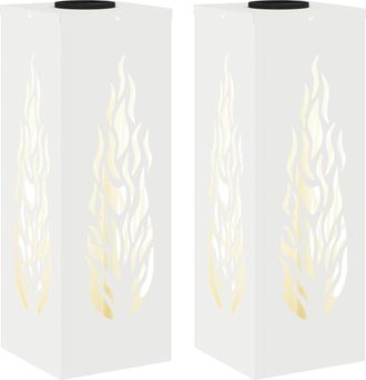 vidaXL Luz De Camino Led Solar 2 Uds. Blanco C&aacute;lido 18 X 18 X 50 Cm Vidaxl