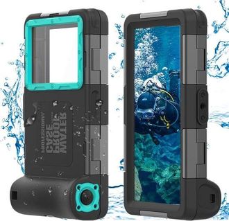 OEM Funda Impermeable Universal Iphone 14 Pro Max 13 11 Samsung S23 Ultra S22 S9 Huawei Google Oneplus Xiaomi Motorola, Verde Militar/naranja