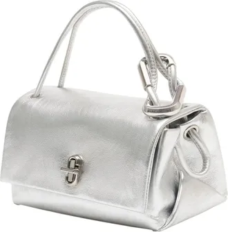 Marc Jacobs Womens Top Handle Bag Silver Cowhide