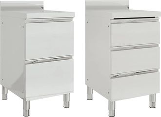 vidaXL Vidaxl - Armarios De Cocina Comerciales 2 Unidades 50x60x96 Cm Acero Inoxidable