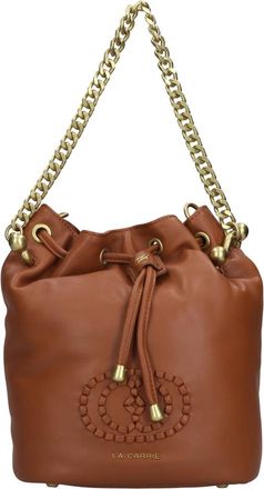 La Carrie Woven Logo Ginger Leren Tas - Dames - Schoudertassen - Bruin - ONE Size - Leer - Tassen