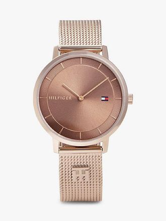 Tommy Hilfiger Reloj de acero inoxidable chapado en oro rosa