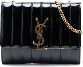 Saint Laurent Pre-owned Cross Body Bags, female, Black, Size: ONE SIZE Pre-owned Flap Chain Shoulder Bag