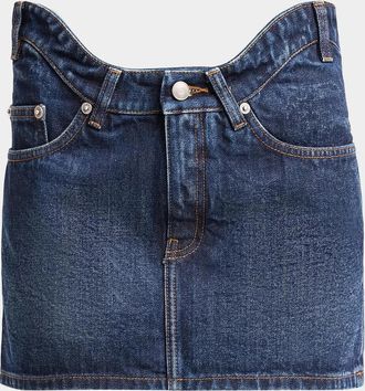 Jean Paul Gaultier The Curved Denim Mini Skirt