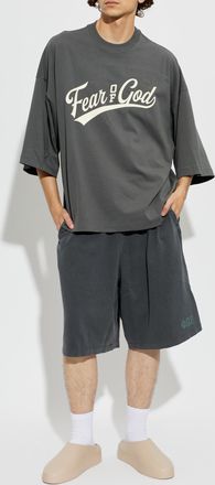 Fear of God Cotton T-shirt With Print, Mens, Grey