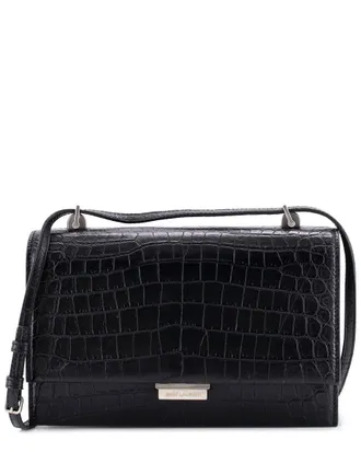 Saint Laurent Black Croc-Embossed Leather Babylone Crossbody Small (Authentic Pre-Loved)