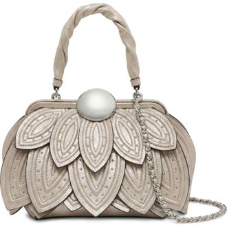 Aim&eacute;e Petal Top Handle Bag in Metallic Sand at Nordstrom